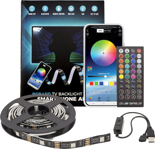Sunshine Inteligent Bandă LED Pentru televizor USB 5V RGB Lumină Tip SMD5050 cu Sursă de alimentare & Telecomandă