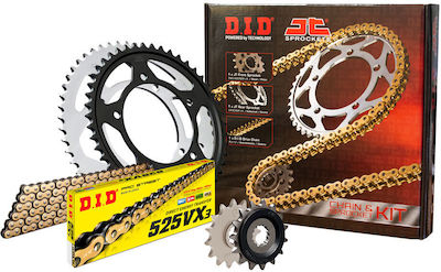 DID Chain & Sprocket Kit Golden (16-43-525VX/GB) for Yamaha MT-07 14'-16'