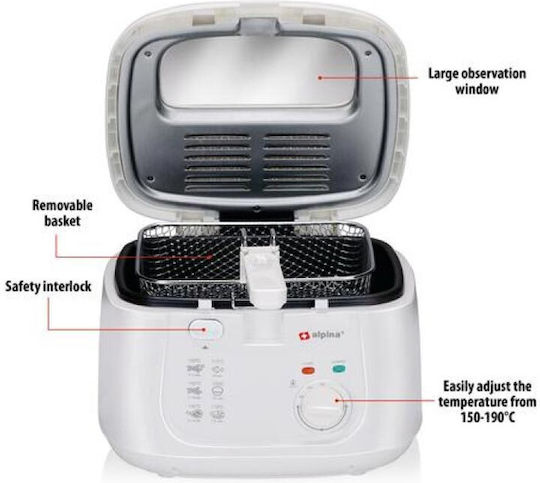 Alpina Appliances Air Fryer 2.5lt White AT4521