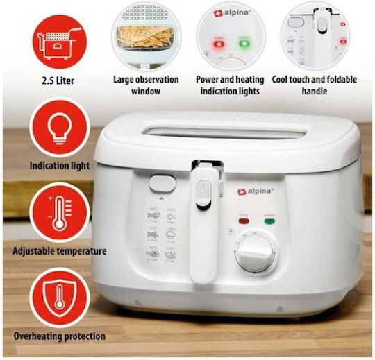 Alpina Appliances Air Fryer 2.5lt White AT4521