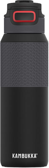 Kambukka Μπουκάλι Θερμός Ανοξείδωτο 1lt Black