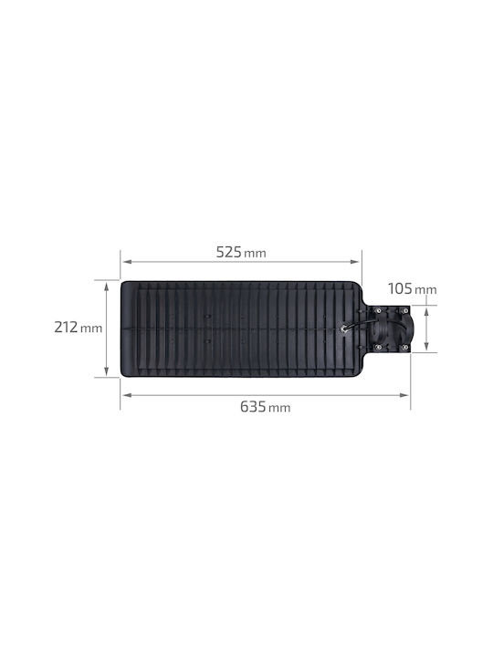 Eco Light Outdoor Floor Lamp LED Road 200W with Cold White Light IP65 Black