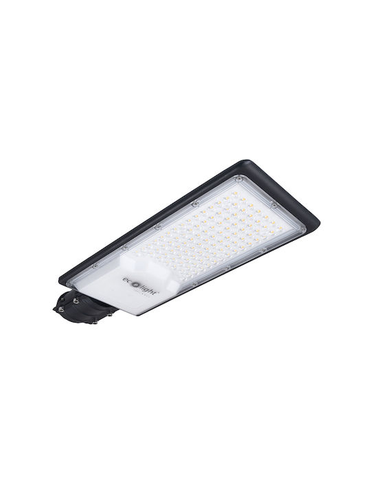Eco Light Външна Стояща Лампа LED Улично Осветление 100W с Студено Бяла Светлина IP65 Черна
