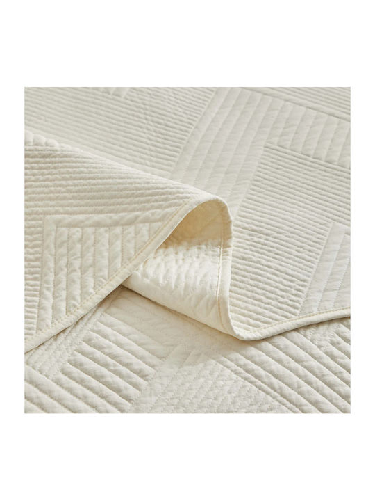 Liolios Home Diverso Κουβερλί Ημίδιπλο από Πολυεστέρα Ivory 180x240cm