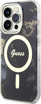 Guess Marble Back Cover Plastic / Silicone Durable Gold (iPhone 14 Pro)