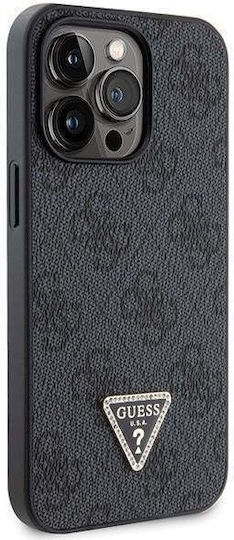 Guess Metal Logo Umschlag Rückseite Metallisch mit Band Schwarz (iPhone 13 Pro)