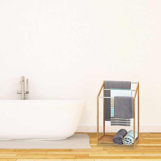 Relaxdays Triple Wall-Mounted Bathroom Freestanding Towel Rack 31x31cm Silver Relaxdays Triple Wall-Mounted Bathroom Freestanding Towel Rack 31x31cm Silver