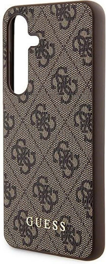 Guess Metal Gold Logo Umschlag Rückseite Kunststoff / Synthetisches Leder Gold (Galaxy S24)