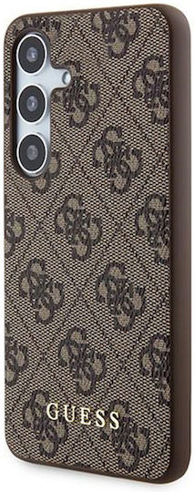 Guess Metal Gold Logo Umschlag Rückseite Kunststoff / Synthetisches Leder Gold (Galaxy S24)