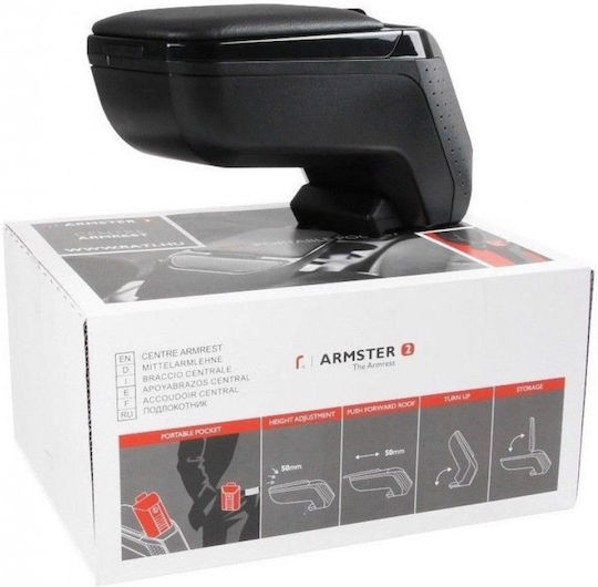 Rati Armster Car PU Armrest for Dacia Spring 2021+ Black