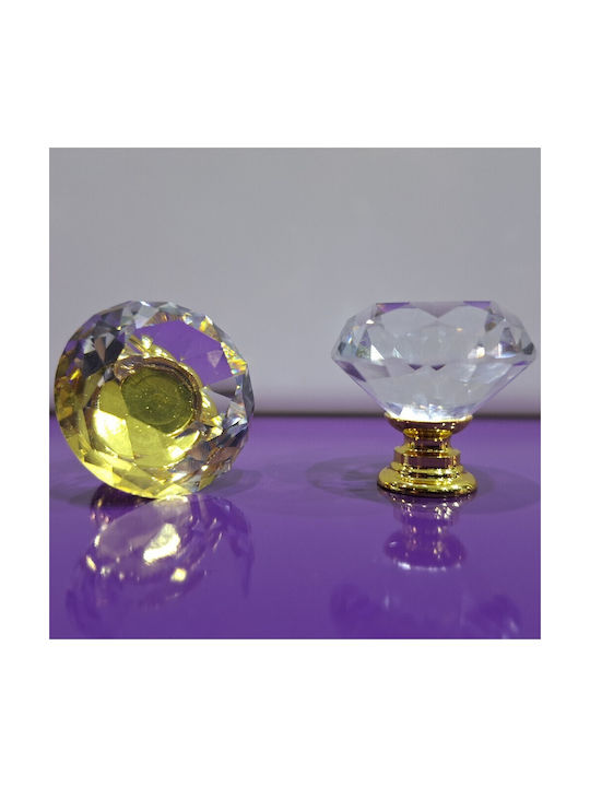 ACM Knob Furniture made of Zamak & Metallic & Crystal in Gold Color 11852 1pcs