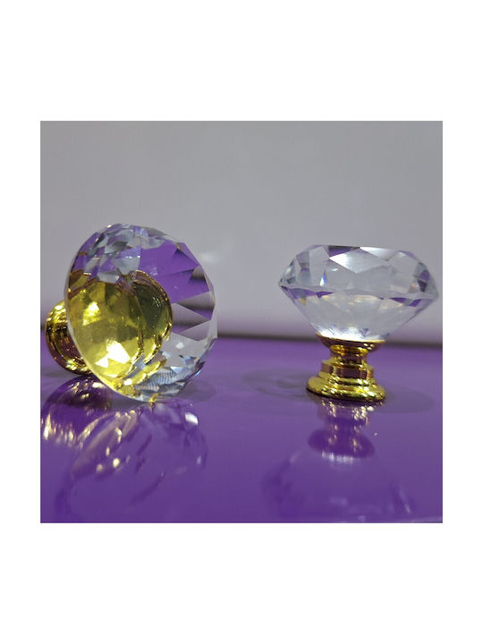 ACM Knob Furniture made of Zamak & Metallic & Crystal in Gold Color 11852 1pcs