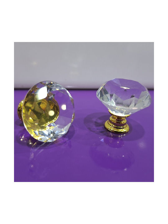 ACM Knob Furniture made of Zamak & Metallic & Crystal in Gold Color 11852 1pcs