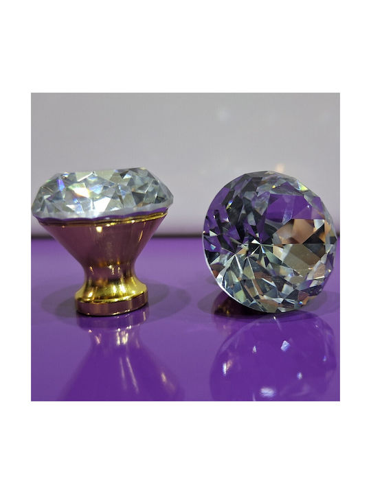 ACM Knob Furniture made of Zamak & Metallic & Crystal in Gold Color 11850 1pcs