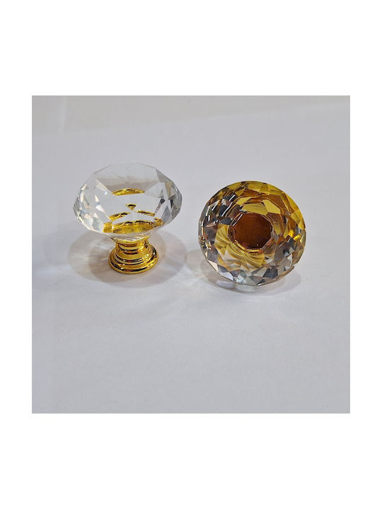 ACM Knob Furniture made of Zamak & Metallic & Crystal in Gold Color 11852 1pcs