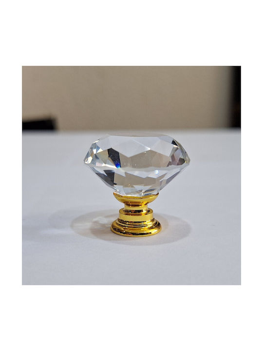 ACM Knob Furniture made of Zamak & Metallic & Crystal in Gold Color 11852 1pcs