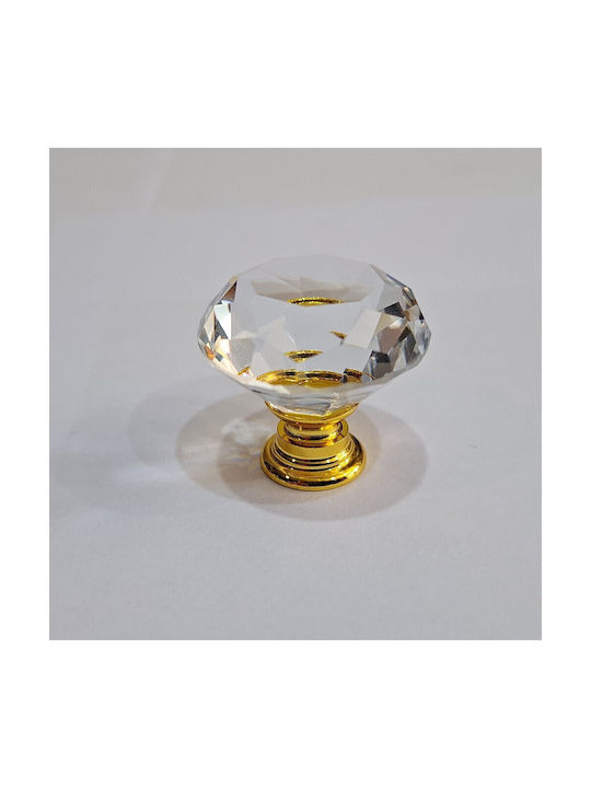 ACM Knob Furniture made of Zamak & Metallic & Crystal in Gold Color 11852 1pcs