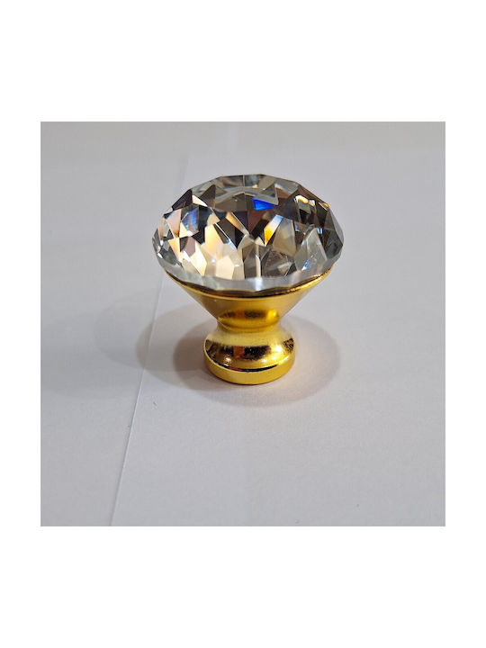 ACM Knob Furniture made of Zamak & Metallic & Crystal in Gold Color 11850 1pcs