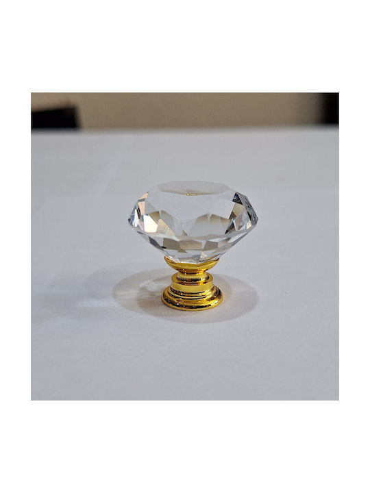 ACM Knob Furniture made of Zamak & Metallic & Crystal in Gold Color 11852 1pcs