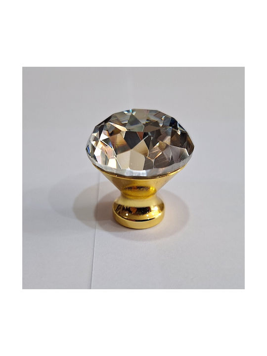 ACM Knob Furniture made of Zamak & Metallic & Crystal in Gold Color 11850 1pcs