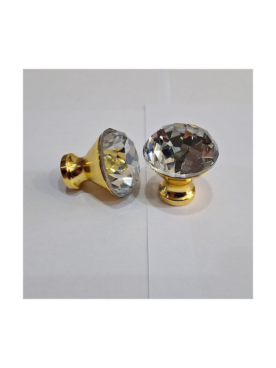 ACM Knob Furniture made of Zamak & Metallic & Crystal in Gold Color 11850 1pcs