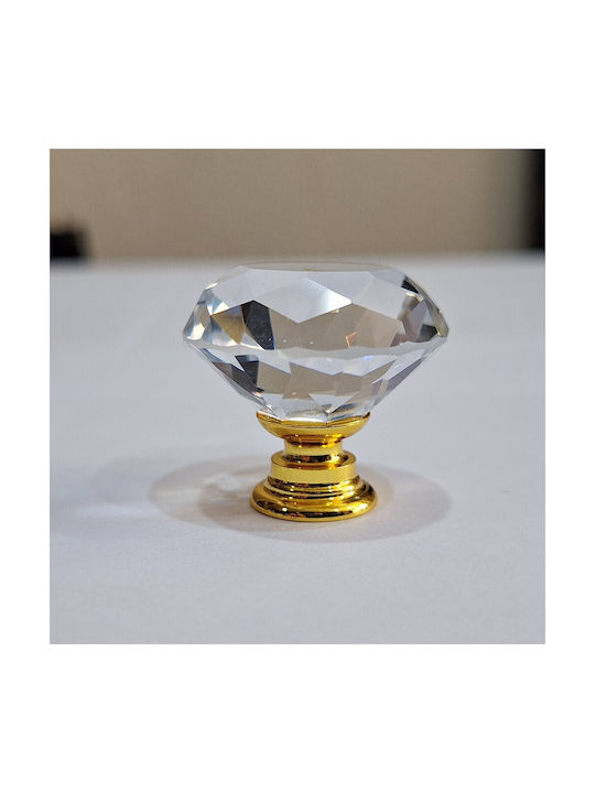 ACM Knob Furniture made of Zamak & Metallic & Crystal in Gold Color 11852 1pcs