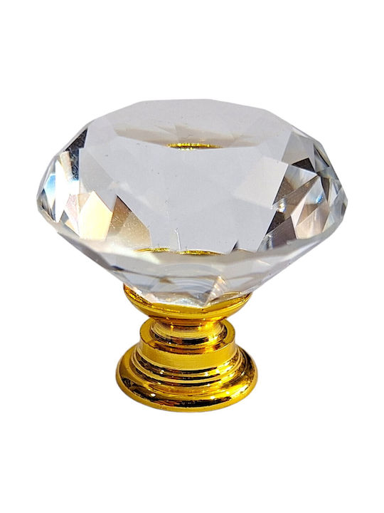 ACM Knob Furniture made of Zamak & Metallic & Crystal in Gold Color 11852 1pcs