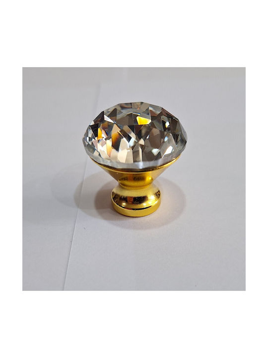 ACM Knob Furniture made of Zamak & Metallic & Crystal in Gold Color 11850 1pcs