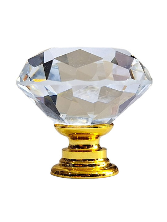 ACM Knob Furniture made of Zamak & Metallic & Crystal in Gold Color 11852 1pcs