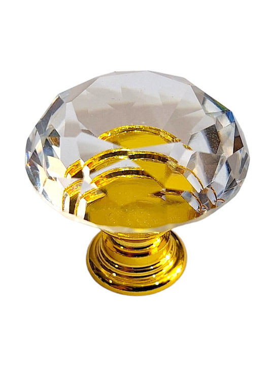 ACM Knob Furniture made of Zamak & Metallic & Crystal in Gold Color 11852 1pcs