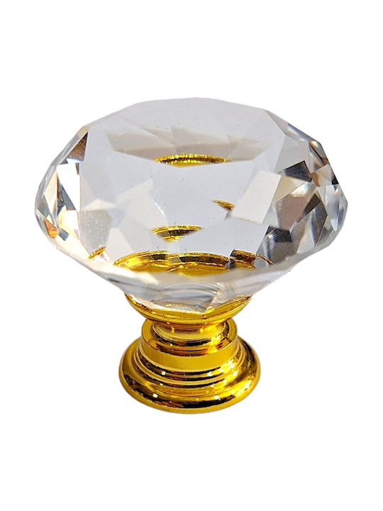 ACM Knob Furniture made of Zamak & Metallic & Crystal in Gold Color 11852 1pcs