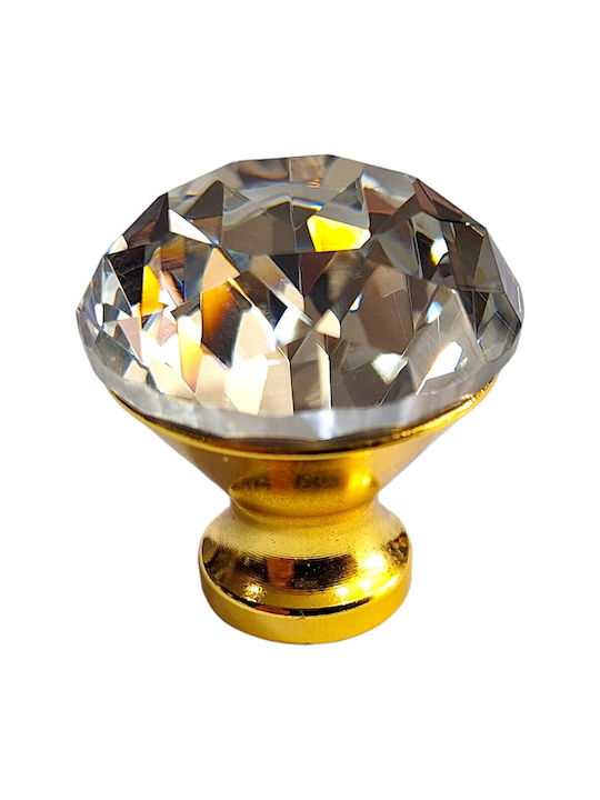 ACM Knob Furniture made of Zamak & Metallic & Crystal in Gold Color 11850 1pcs