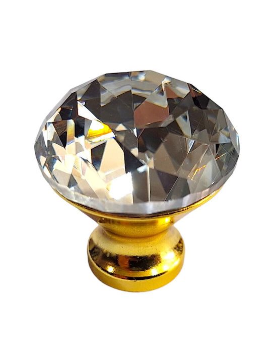 ACM Knob Furniture made of Zamak & Metallic & Crystal in Gold Color 11850 1pcs