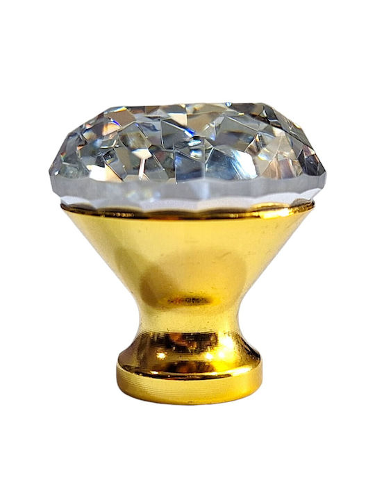 ACM Knob Furniture made of Zamak & Metallic & Crystal in Gold Color 11850 1pcs