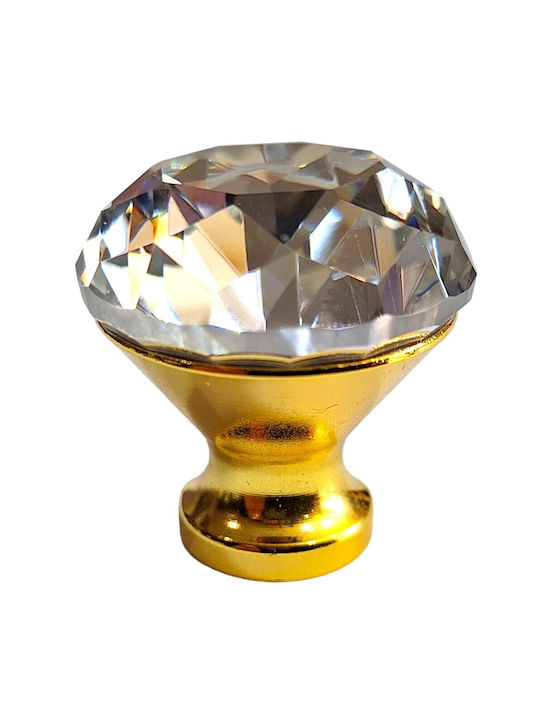 ACM Knob Furniture made of Zamak & Metallic & Crystal in Gold Color 11850 1pcs