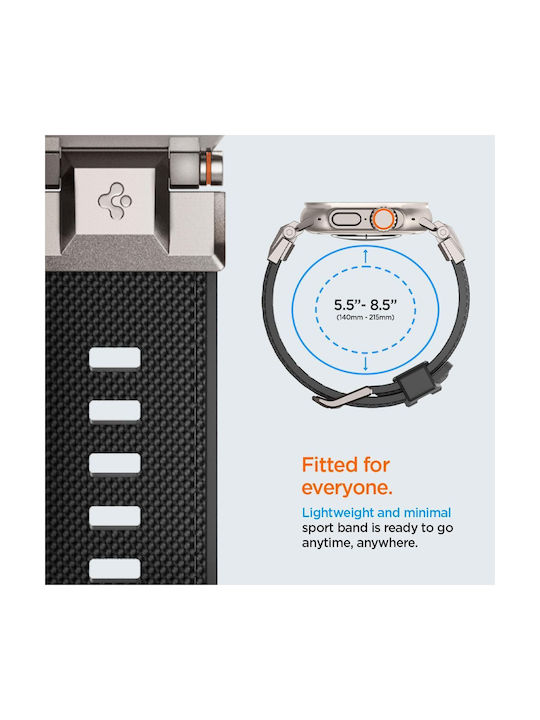 Spigen Durapro Armor Armband Silikon Schwarz (Apple Watch 4/5/6/7/8/9/SE/Ultra, Spigen)