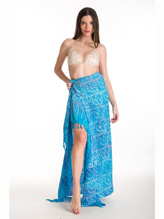 Turquoise Drucken Damen Pareo