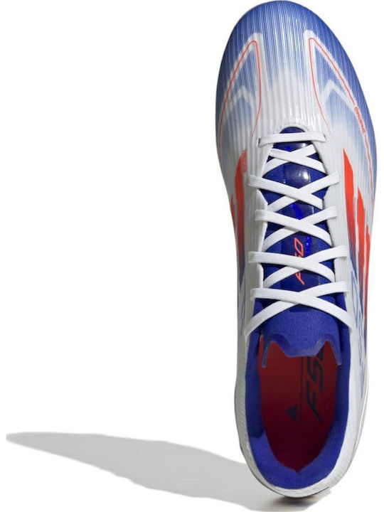 adidas F50 League Football Shoes with Cleats Cloud White / Solar Red / Lucid Blue