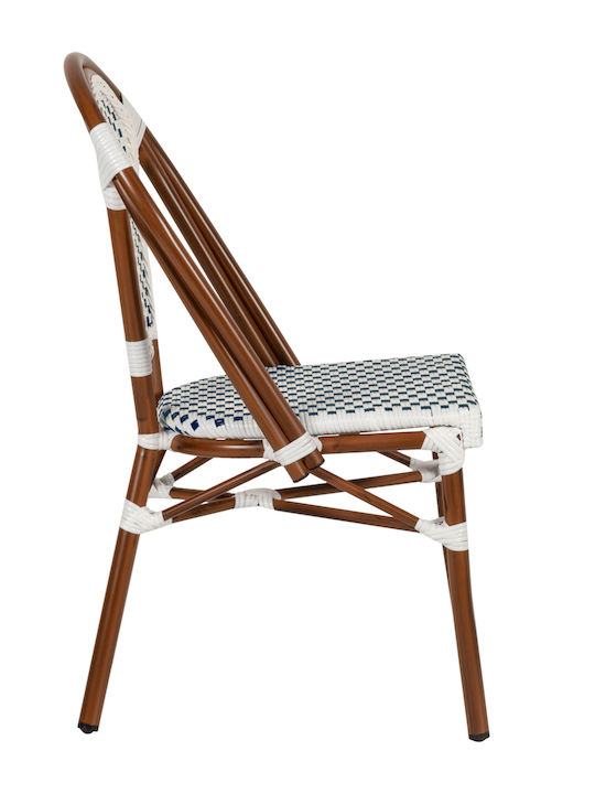 Outdoor-Stuhl Rattan Mutarazi White/blue 50x57x85εκ.