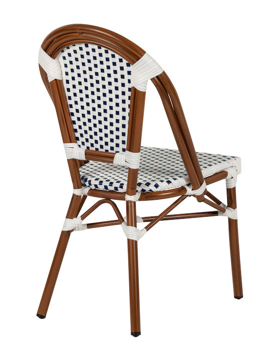 Outdoor-Stuhl Rattan Mutarazi White/blue 50x57x85εκ.