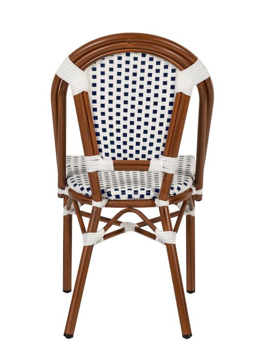 Outdoor-Stuhl Rattan Mutarazi White/blue 50x57x85εκ.