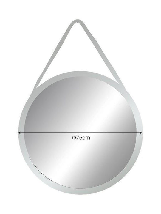 Pakketo Hangie Wall Mirror with Silver Plastic Frame Diameter 76cm 1pcs