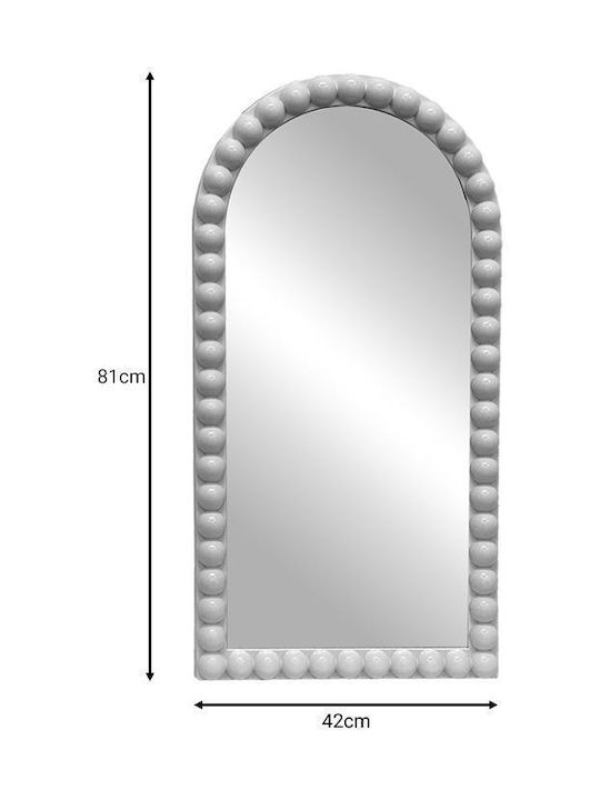 Pakketo Pavloval Wall Mirror with White Plastic Frame 81x42cm 1pcs