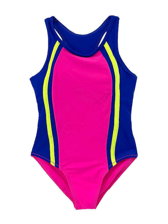 Ustyle Kids Swimwear One-Piece Fuchsia/blue