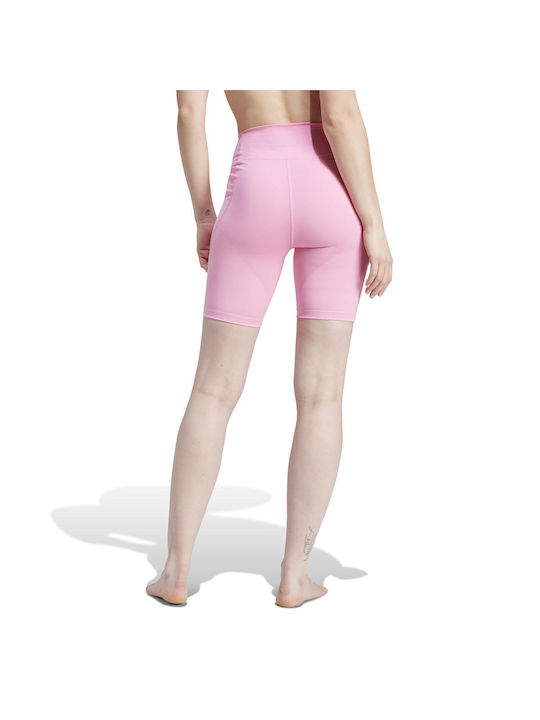 adidas Women's Yoga Legging Shorts High Waisted Pink