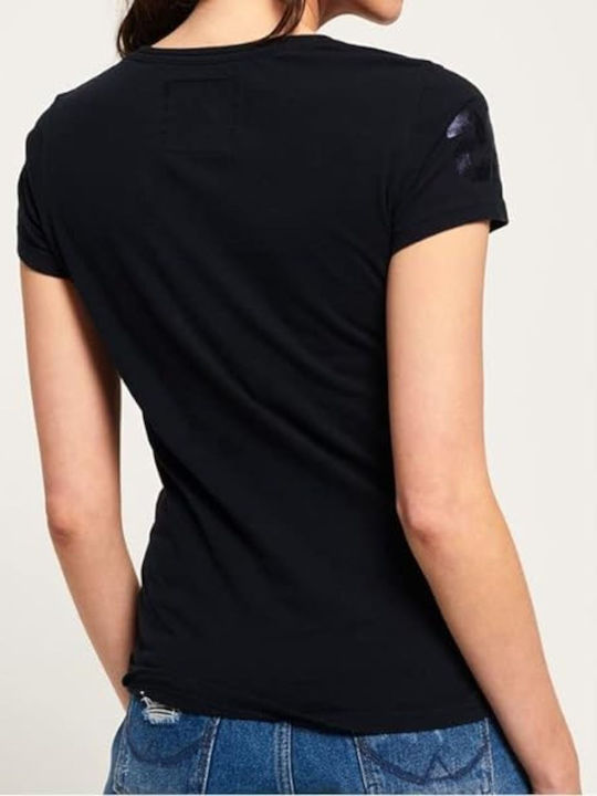 Superdry Goods Rhinestone Women's T-shirt Black