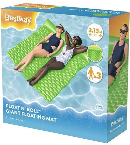 Bestway Φουσκωτό Στρώμα Θαλάσσης Float & Roll Πράσινο 213x170x21cm 44106