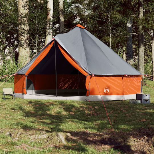 vidaXL Σκηνή Camping Teepee Πορτοκαλί για 12 Άτομα 600x600x350εκ.