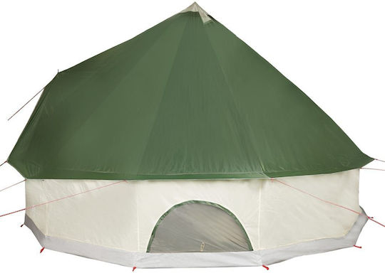 vidaXL Σκηνή Camping Teepee Πράσινη για 12 Άτομα 600x600x350εκ.