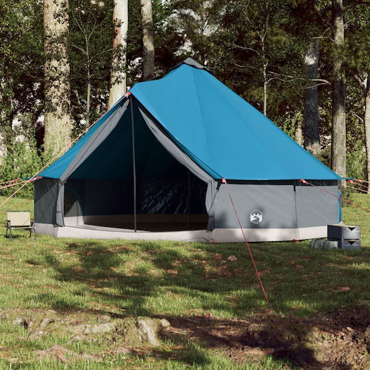 vidaXL Σκηνή Camping Teepee Μπλε για 12 Άτομα 600x600x350εκ.